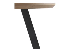Mesa de melamina con efecto madera de roble con patas metal 110 diámetro