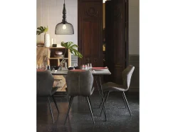 Mesa de melamina efecto cemento con patas metal 160x90