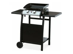 Mesa de plancha con 2 quemadores negro