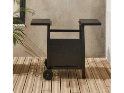 Mesa de plancha con 2 quemadores negro