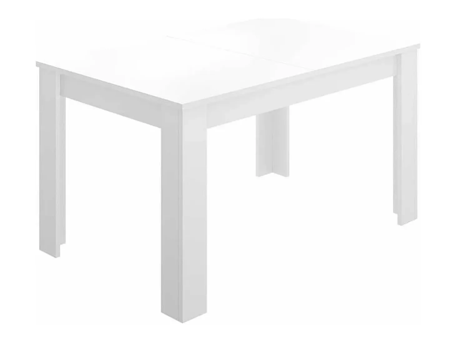 Mesa de salon extensible Baños de la encina en color blanco brillo. 76 cm(alto)140-180 cm