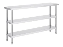 Mesa de Trabajo de Acero Inoxidable SucceBuy, 356 x 1524 x 864 mm, Mesa de Preparación para Cocinas Comerciales