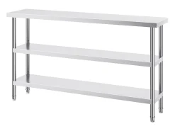 Mesa de Trabajo de Acero Inoxidable SucceBuy, 356 x 1524 x 864 mm, Mesa de Preparación para Cocinas Comerciales