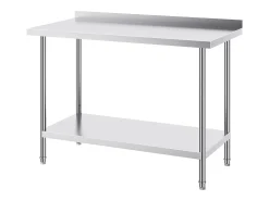 Mesa de Trabajo de Acero Inoxidable SucceBuy, 610 x 1219 mm, Mesa de Preparación de Alimentos para Cocinas Comerciales
