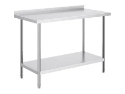 Mesa de Trabajo de Acero Inoxidable SucceBuy, 610 x 1219 mm, Mesa de Preparación de Alimentos para Cocinas Comerciales