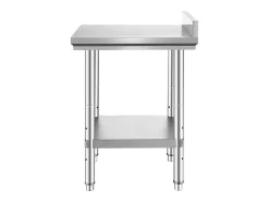Mesa de Trabajo de Cocina en Acero Inoxidable SucceBuy, Mesa de Preparación de Alimentos 60.96x60.96 cm