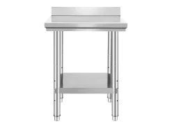 Mesa de Trabajo de Cocina en Acero Inoxidable SucceBuy, Mesa de Preparación de Alimentos 60.96x60.96 cm