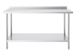 Mesa de Trabajo de Cocina SucceBuy, Mesa de Trabajo en Acero Inoxidable 60.96x152.4 cm, Comercial