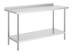 Mesa de Trabajo de Cocina SucceBuy, Mesa de Trabajo en Acero Inoxidable 60.96x152.4 cm, Comercial