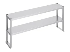 Mesa de Trabajo Doble con 2 Niveles SucceBuy, 305 x 1524 mm en Acero, Inoxidable para Mesa de Preparación