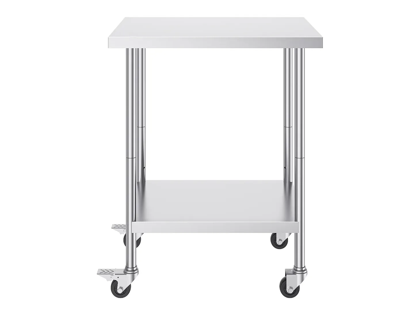 Mesa de Trabajo SucceBuy Mesa de Trabajo de Acero Inoxidable de 60.96 x 76.2 cm con 4 Ruedas