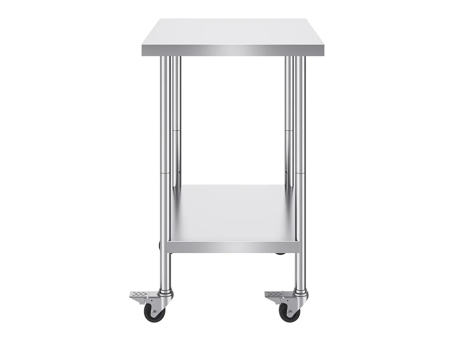 Mesa de Trabajo SucceBuy Mesa de Trabajo de Acero Inoxidable de 60.96 x 76.2 cm con 4 Ruedas