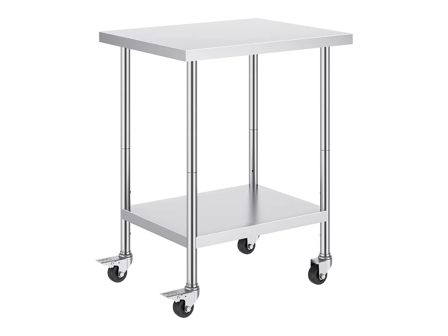 Mesa de Trabajo SucceBuy Mesa de Trabajo de Acero Inoxidable de 60.96 x 76.2 cm con 4 Ruedas