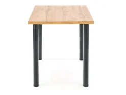 Mesa de 120x68 cm con tablero de aspecto roble wotan y patas redondas de metal negro RIGEL