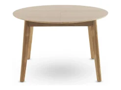Mesa extensible 120/150 con patas de hevea con sobre chapado en roble