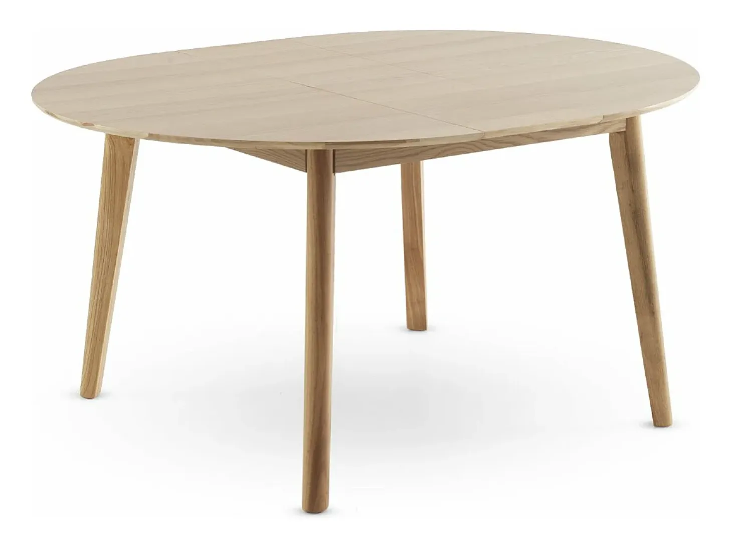 Mesa extensible 120/150 con patas de hevea con sobre chapado en roble