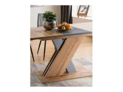 Mesa extensible Artisan roble y antracita 140cm Zest