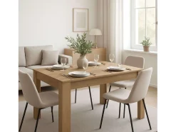 Mesa Extensible Basic Naturale 141x77x91 cm Comedor Moderno