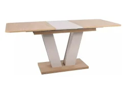 Mesa extensible beige rosado y madera 136 - 176 cm