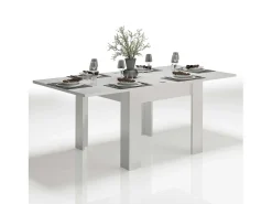 Mesa extensible blanca de diseño moderno 90-180x90cm salón y cocina Jesi Liber