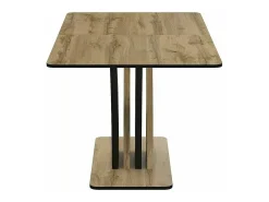 Mesa extensible Cassandra 120-160 cm negra y aspecto roble