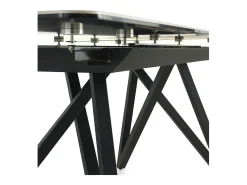 Mesa extensible cerámica blanca con patas de metal 160/210x90