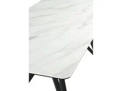 Mesa extensible cerámica blanca con patas de metal 160/210x90