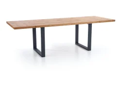 Mesa extensible chapada roble patas acero negro 160/250×90 cm
