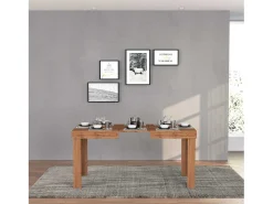 Mesa extensible Chronos, ideal para 4-10 personas, color roble, 120/160/200 x 80 x 75 cm