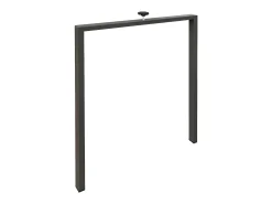 Mesa extensible con patas de acero antracita, estilo oriental Torza evolución-Color Marrón-Soporte 2 pies-Ancho extensible