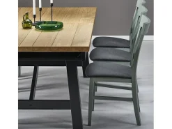 Mesa extensible con tablero de roble y patas de madera maciza 200 - 280 cm DYLAN