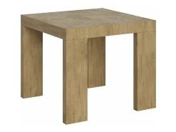 Mesa extensible cuadrada pequeña 90x90/246 cm Ribo-Color Marrón