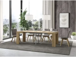 Mesa extensible cuadrada pequeña 90x90/246 cm Ribo-Color Blanco