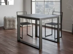 Mesa extensible cuadrada pequeña 90x90/180 cm Tiroz evolución-Color Gris cemento