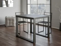 Mesa extensible cuadrada pequeña 90x90/180 cm Tiroz evolución-Color Gris cemento