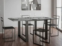 Mesa extensible cuadrada pequeña 90x90/180 cm Tiroz evolución-Color Gris cemento
