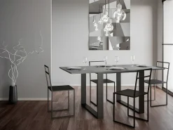 Mesa extensible cuadrada pequeña 90x90/180 cm Tiroz evolución-Color Gris cemento