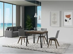 Mesa extensible cuadrada pequeña 90x90/246 cm Konta-Color Marrón