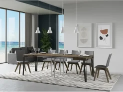 Mesa extensible cuadrada pequeña 90x90/246 cm Konta-Color Marrón