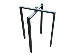 Mesa extensible cuadrada pequeña en madera blanca y roble natural de 90 a 246 cm Naxo-Soporte 4 pies