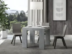 Mesa extensible cuadrada pequeña 90x90/246 cm Ribo-Color Gris cemento