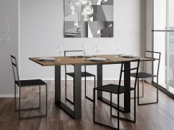 Mesa extensible cuadrada pequeña 90x90/180 cm Tiroz evolución-Color Marrón