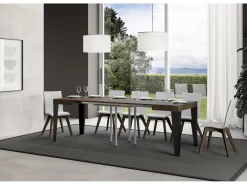 Mesa extensible cuadrada pequeña 90x90/246 cm Flavio-Color Marrón