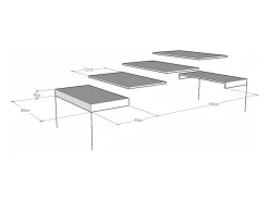 Mesa extensible cuadrada pequeña 90x90/246 cm Flavio-Color Marrón