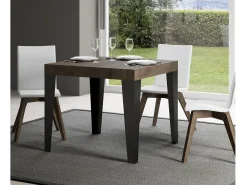 Mesa extensible cuadrada pequeña 90x90/246 cm Flavio-Color Marrón