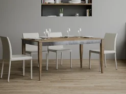 Mesa extensible de 8 a 14 plazas L 180 a 284 cm Madera de nogal Fixano