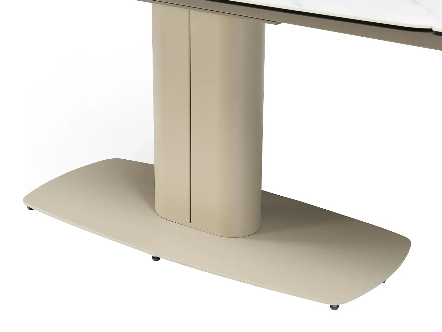 Mesa extensible de cerámica y metal -efecto mármol blanco - CARIOULA de MORABITO