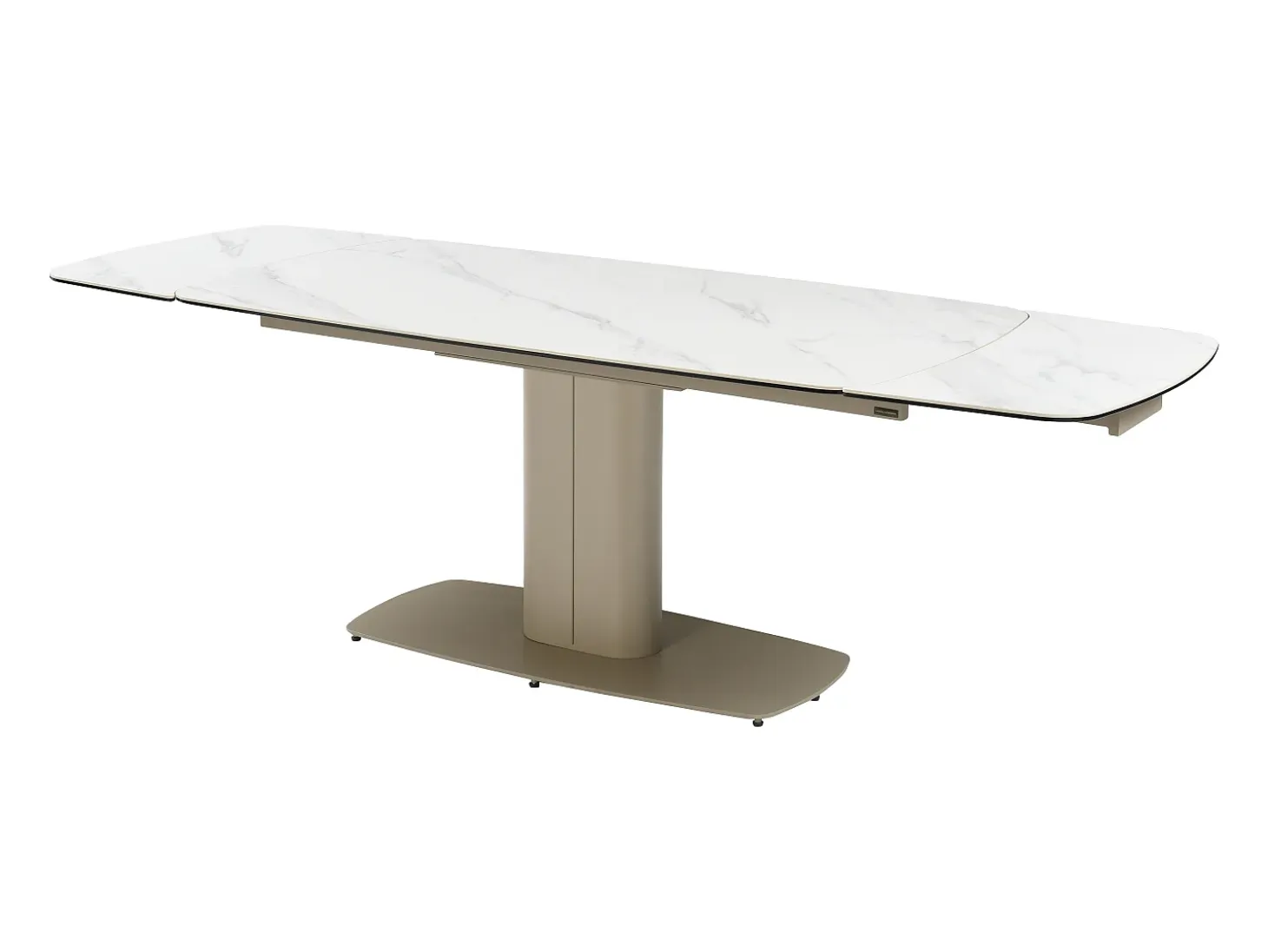 Mesa extensible de cerámica y metal -efecto mármol blanco - CARIOULA de MORABITO