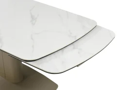 Mesa extensible de cerámica y metal -efecto mármol blanco - CARIOULA de MORABITO