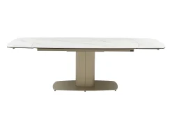 Mesa extensible de cerámica y metal -efecto mármol blanco - CARIOULA de MORABITO